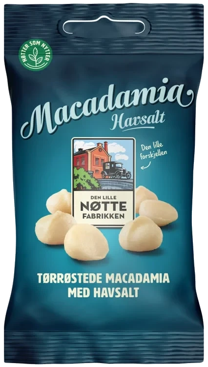 Macadamia Nøtter Havsalt 50g Dln
