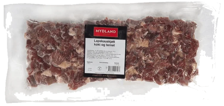 Lapskauskjøtt Kokt Ternet Frys Ca 10kg Kart Mydland