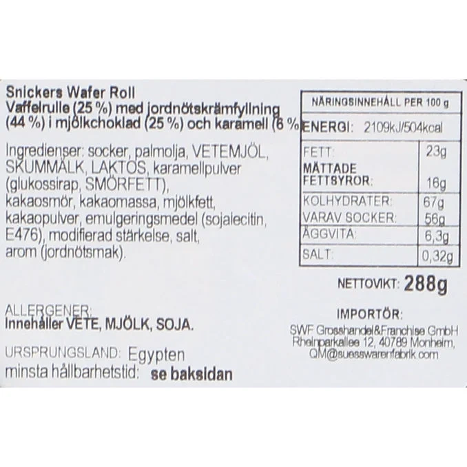 Snickers Wafer Rolls 12-pack