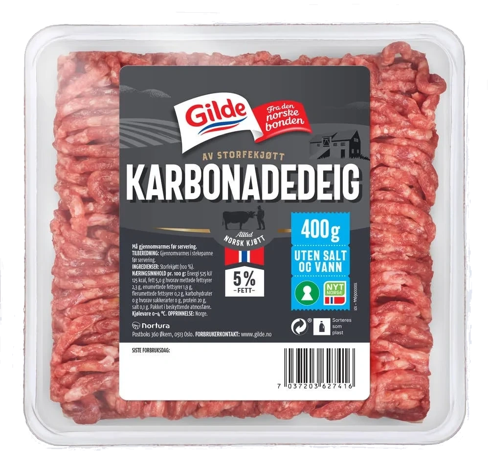 Karbonadedeig av storfe