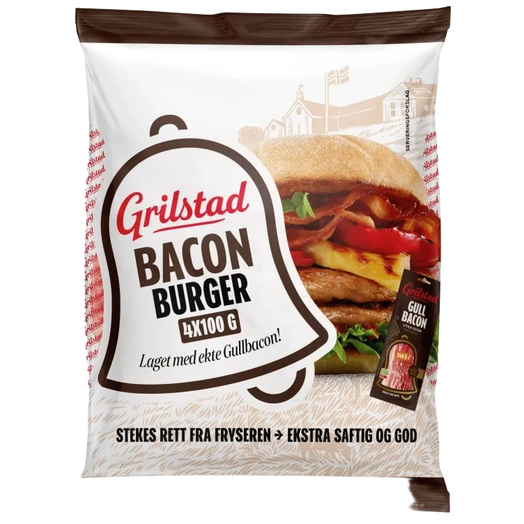 Baconburger 4x100g Grilstad