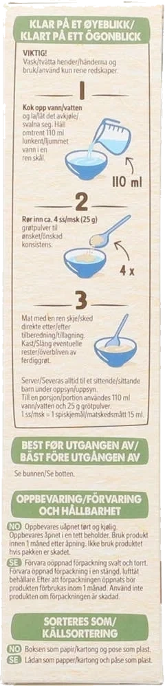 Min Fullkornsgrøt Pære og banan