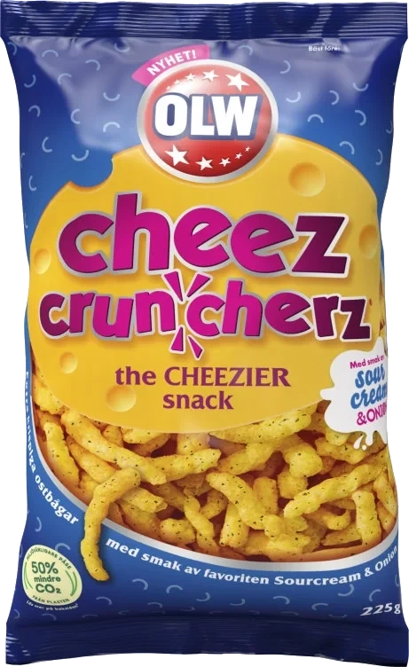 Cheez Cruncherz Sourcream&Onion 225g Olw