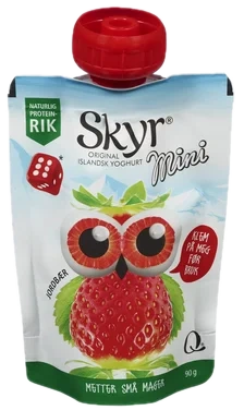 Skyr Mini Jordbær 90g pose Q