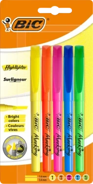 Highlighter-penn med Justerbar Meiselspiss – Assorterte Farger Pakke med 5