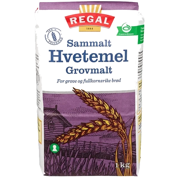 Hvetemel Sammalt Grov 1kg Regal