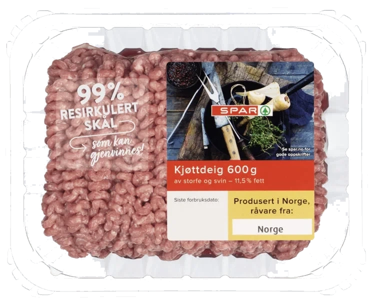 Kjøttdeig Storfe&Svin 600g Spar