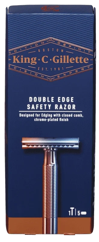 Barberblader Double Edge Safety 5bl.+1razor King C Gillette