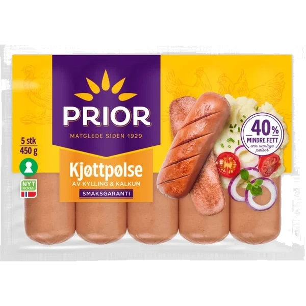 Kjøttpølse skinnfri 450g