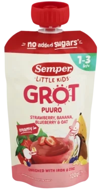 Semper Grøt Jordbær, Banan, 1-3 År, 120g