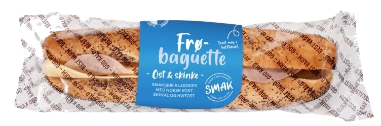 Frøbaguette Ost og Skinke 250g Smak