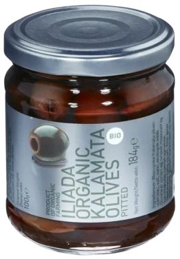Oliven Kalamata u/Sten Økol.184g Iliada