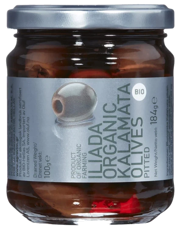 Oliven Kalamata u/Sten Økol.184g Iliada