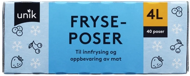 Fryseposer 4l 40stk Unik