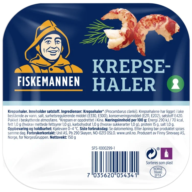 Krepsehaler 150g Fiskemannen
