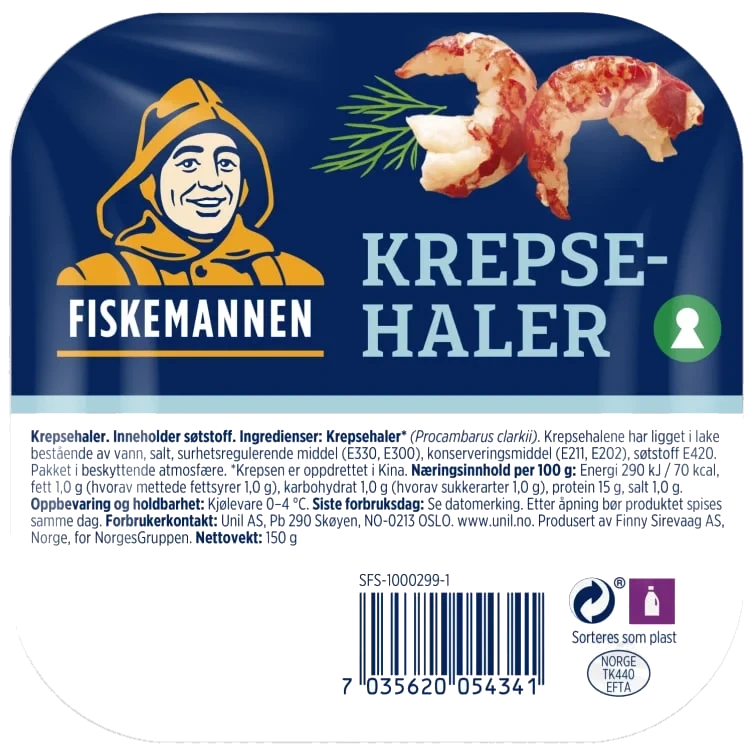 Krepsehaler 150g Fiskemannen