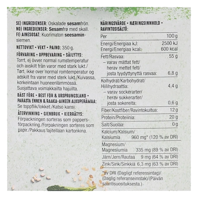 Oskalade Sesamfrön