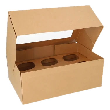 Muffins Cupcake 10x27x17,5cm Papp/pla Brun