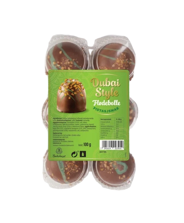 Flødebolle Dubai 6stk 100g Bakehuset