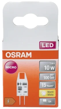 Lyspære Led Pin 10 Micro Klar G4 Osram