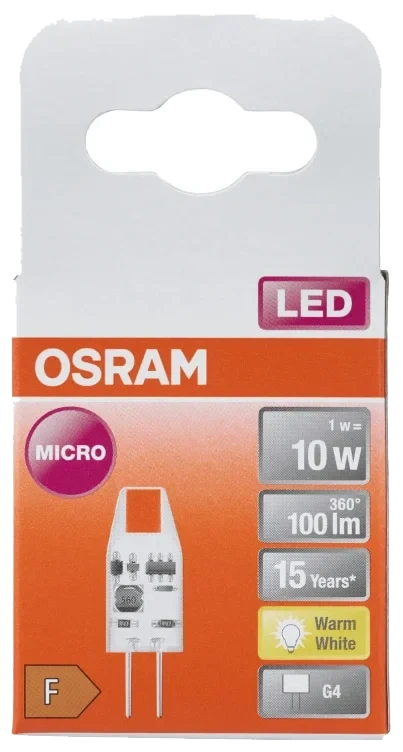Lyspære Led Pin 10 Micro Klar G4 Osram