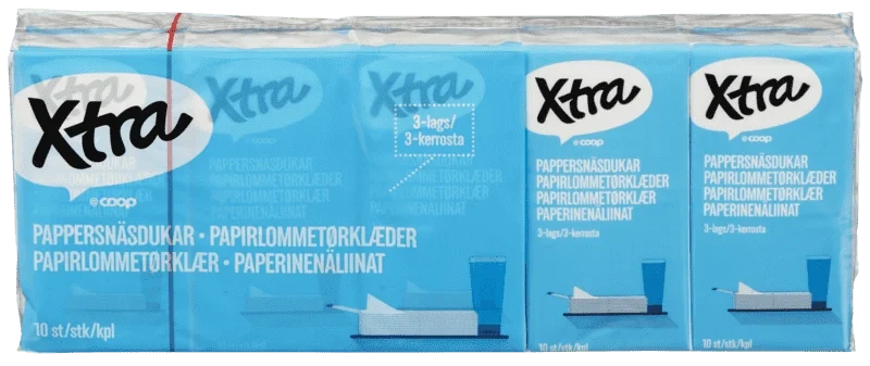 X-tra Lommetørklær 10pk