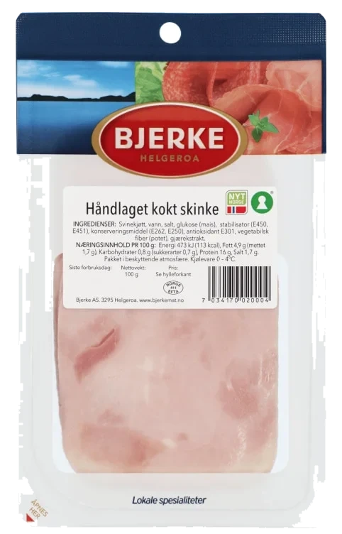 Kokt Skinke skivet 100g Bjerke