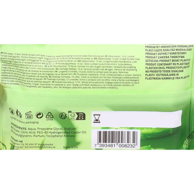 Eco Wet Wipes Aloe Vera
