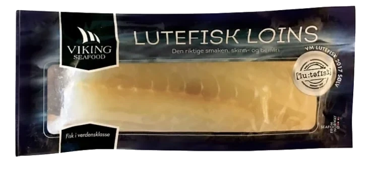 Lutefiskloins av torsk, uten skinn & bein