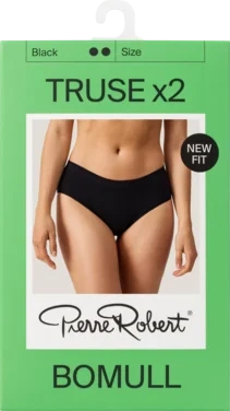 Truse Cotton X2 Dame Black S Pierre Robert