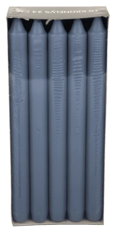 Moda Kronelys Blå 24cm 10stk