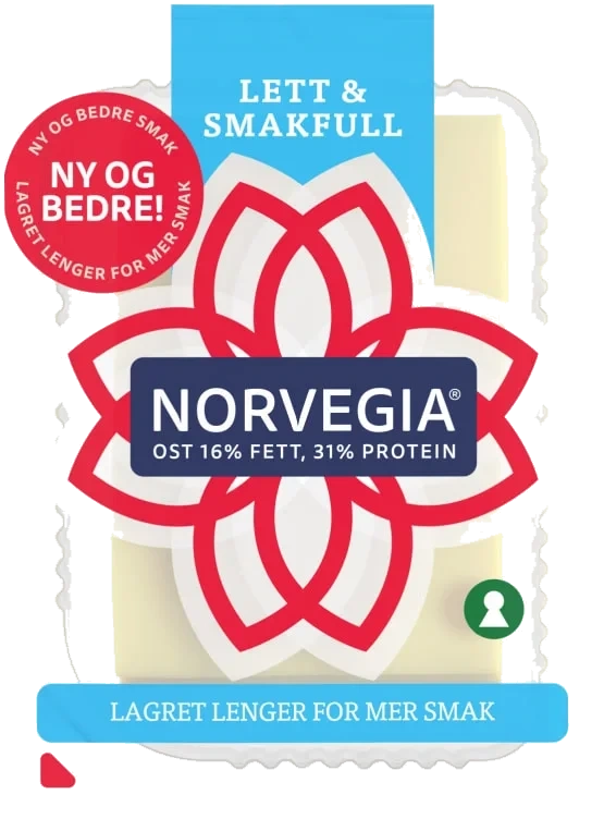 Norvegia Lettost 16% Skiver 150g Tine