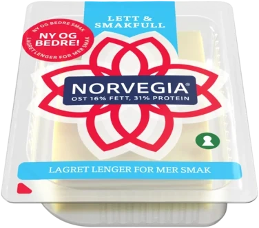 Norvegia Lett 16% skivet 150g Tine