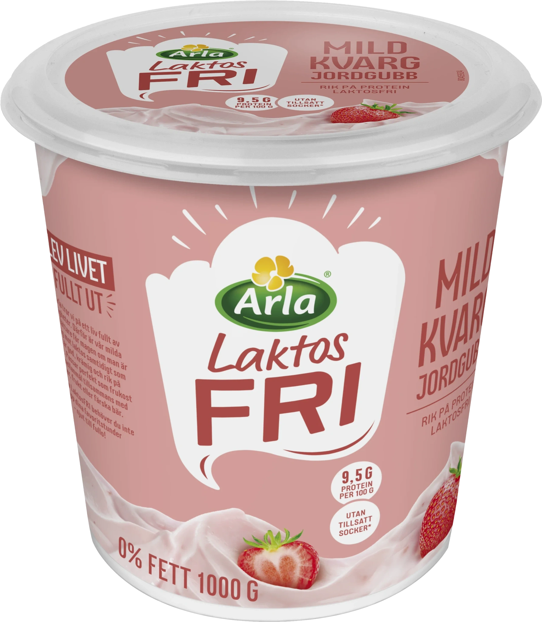 Laktosfri mild kvarg jordgubb 1000 g
