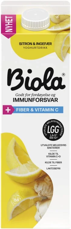 Biola Syrnet Melk Sitron/Ingefær 1000g Tine