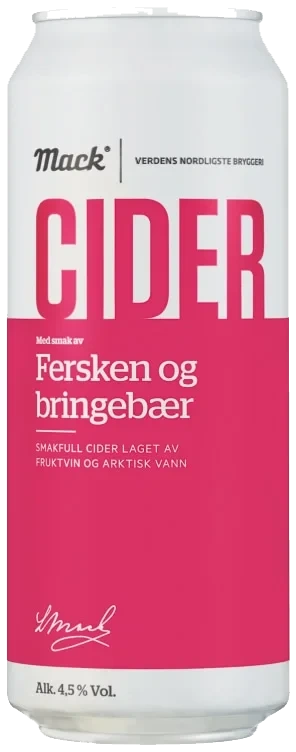 Mack Cider Fersken/bringebær 0.5l bx