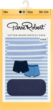 Cotton Boxer Kids Boy X2 Navy/blue Stripes 110-116