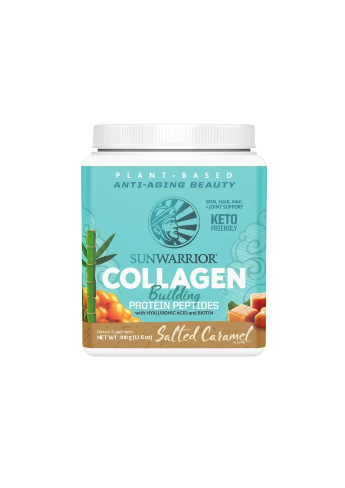 Sunwarrior collagen protein peptides salted caramel 500 g