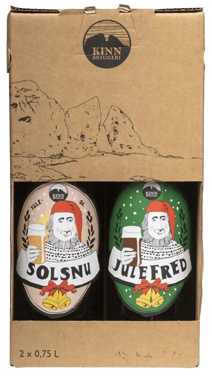 Kinn Juleøl Solsnu/Julefred 0,75lx2 flaske