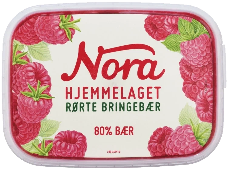 Bringebærsyltetøy Rørte 280g Nora
