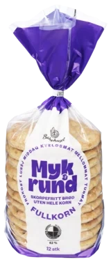 Myk og Rund Fullkorn 10stk Krt