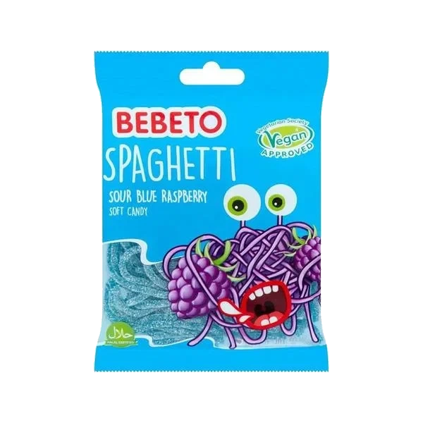 Spaghettisnører - Sure Blå Bringebær