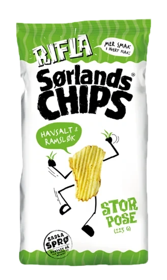Sørlands Chips Havsalt & Ramsløk 225g
