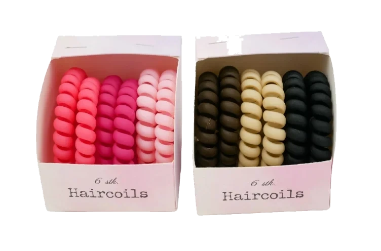 Haircoils 6stk Ass. Rosa/Mørk