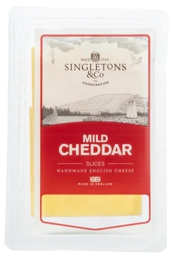 Engelsk Cheddar Mild Skivet 100g Singletons