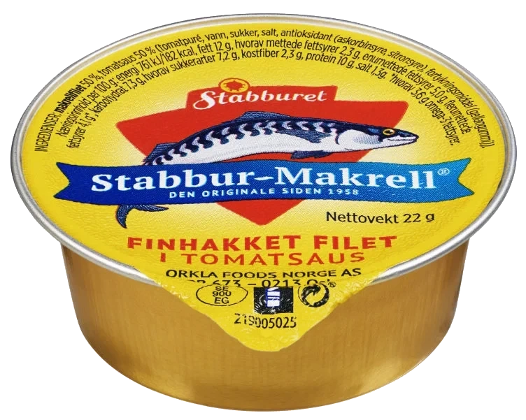 Makrell I Tomat Porsjon/kuvert 70 Stk