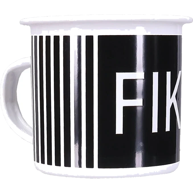Fika Emaljmugg Svart & Vit