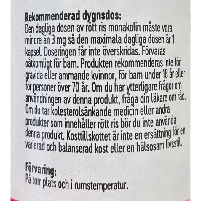 Kosttillskott Rödris
