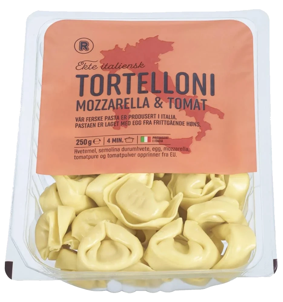 Tortelloni tomat og mozzarella