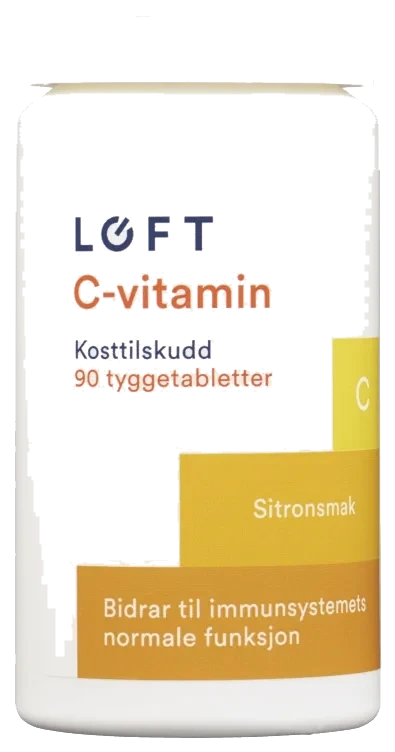 Vitamin C Tyggetablett Sitron 90stk Løft